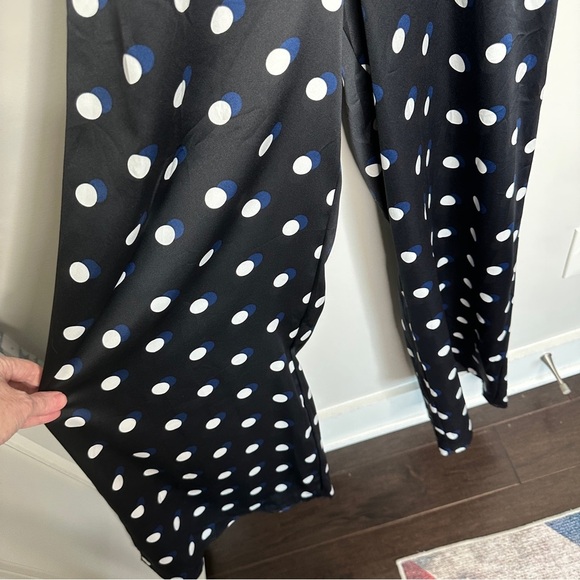New Victoria’s Secret Black‎ Polka Dot Wide Leg Jumpsuit Size Small  Lounge Sexy - Picture 10 of 11